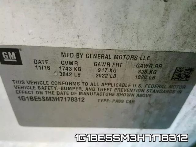 1G1BE5SM3H7178312 фото 2