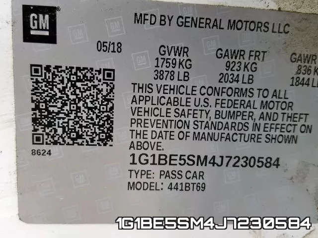 1G1BE5SM4J7230584 фото 2
