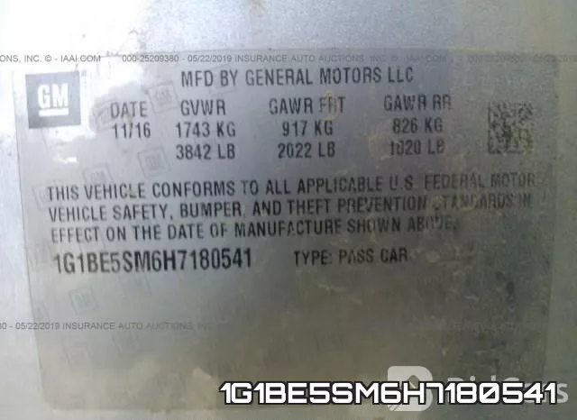 1G1BE5SM6H7180541 фото 10