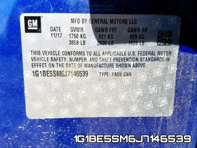 1G1BE5SM6J7146539 фото 2