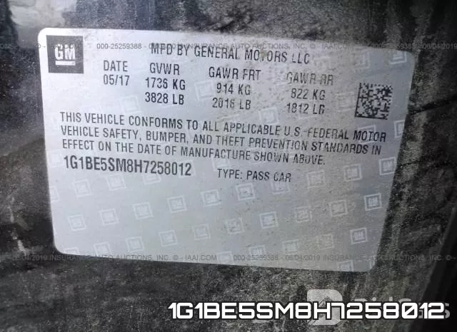 1G1BE5SM8H7258012 фото 10