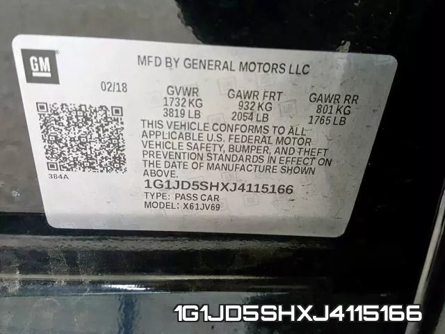 1G1JD5SHXJ4115166 фото 2