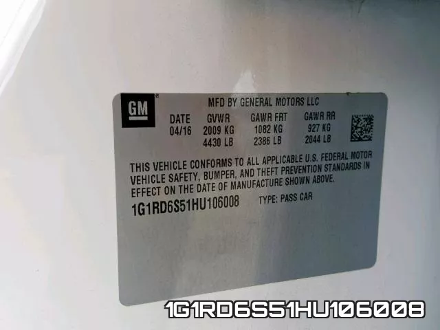 1G1RD6S51HU106008 фото 2