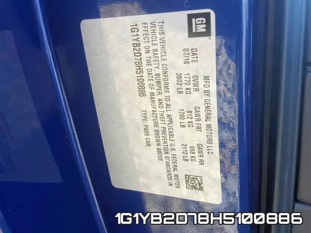 1G1YB2D78H5100886 фото 2