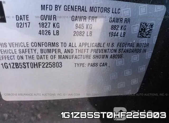 1G1ZB5ST0HF225803 фото 10
