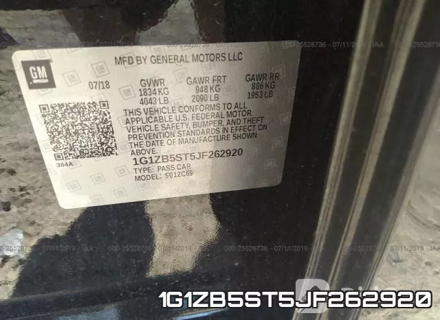 1G1ZB5ST5JF262920 фото 10