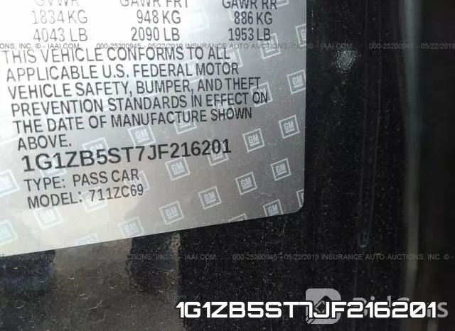 1G1ZB5ST7JF216201 фото 10