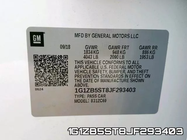 1G1ZB5ST8JF293403 фото 2