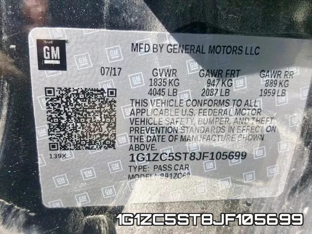 1G1ZC5ST8JF105699 фото 2