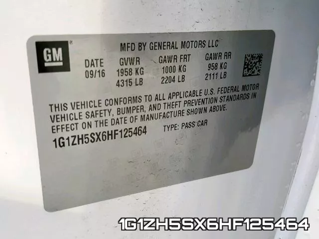 1G1ZH5SX6HF125464 фото 2