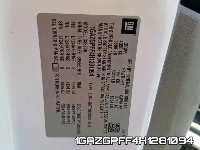 1GAZGPFF4H1281094 фото 2