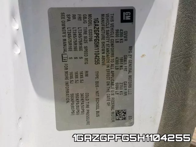 1GAZGPFG5H1104255 фото 2