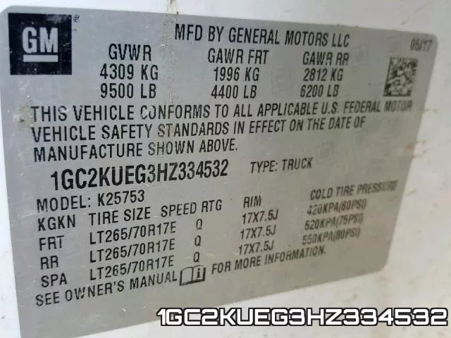 1GC2KUEG3HZ334532 фото 2