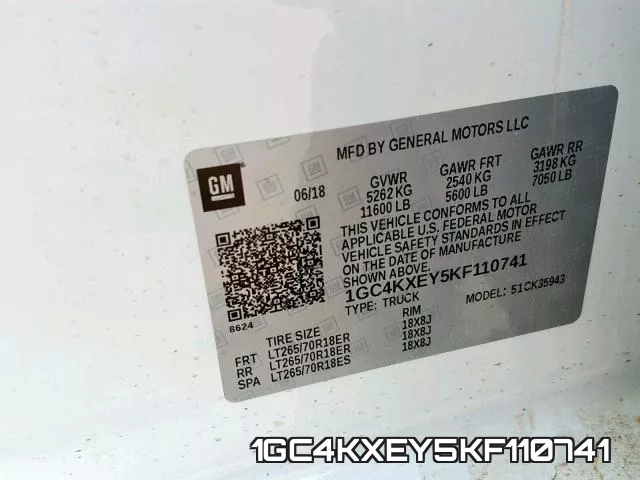 1GC4KXEY5KF110741 фото 2