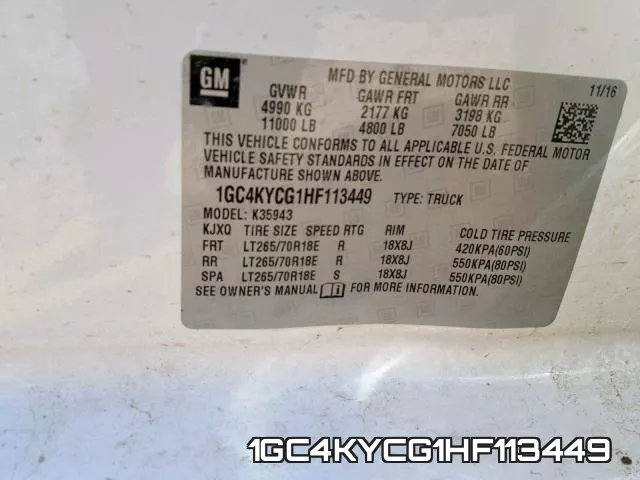 1GC4KYCG1HF113449 фото 2
