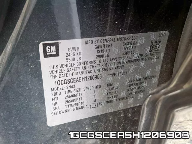 1GCGSCEA5H1206903 фото 2
