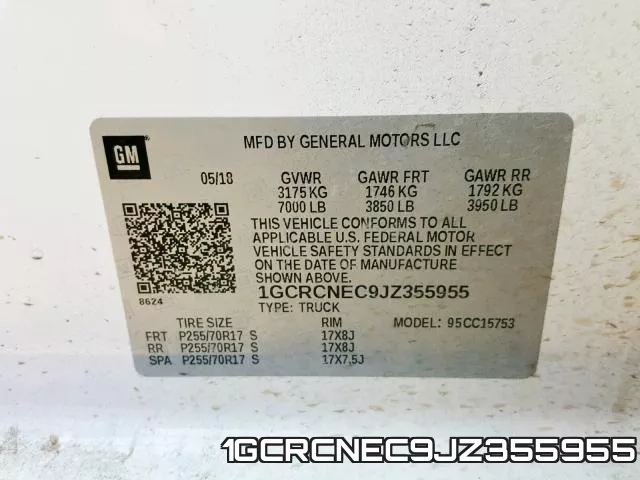 1GCRCNEC9JZ355955 фото 2