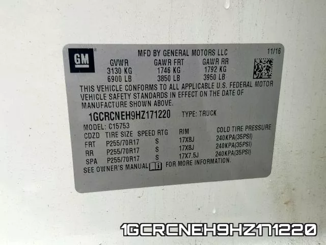 1GCRCNEH9HZ171220 фото 2