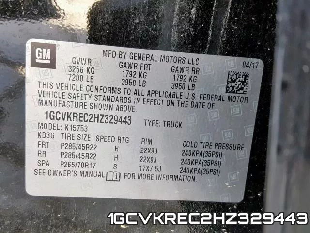 1GCVKREC2HZ329443 фото 2