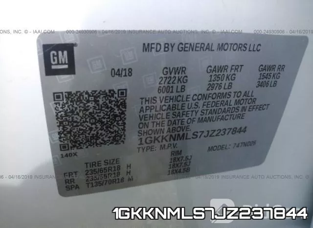 1GKKNMLS7JZ237844 фото 10