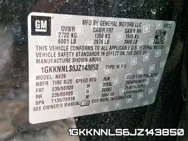 1GKKNNLS6JZ143850 фото 2