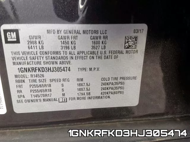 1GNKRFKD3HJ305474 фото 2