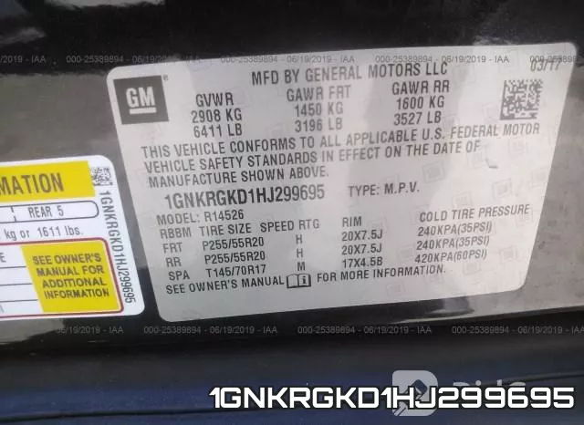 1GNKRGKD1HJ299695 фото 10