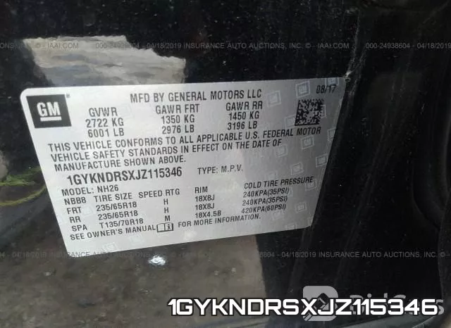 1GYKNDRSXJZ115346 фото 10