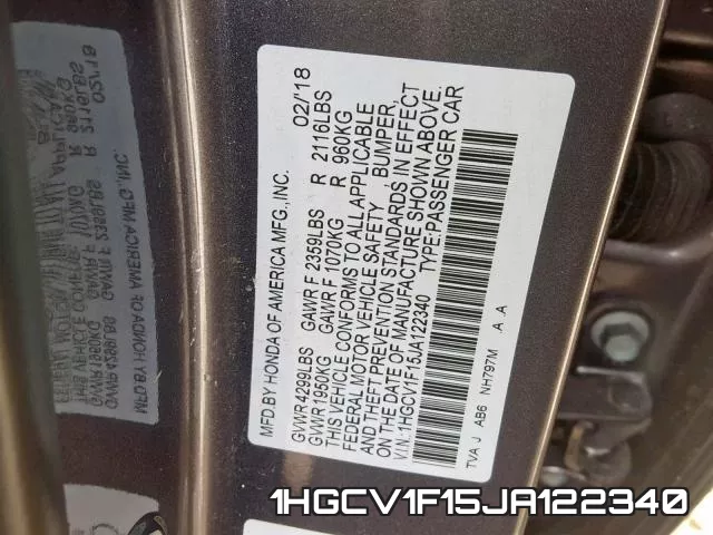1HGCV1F15JA122340 фото 2