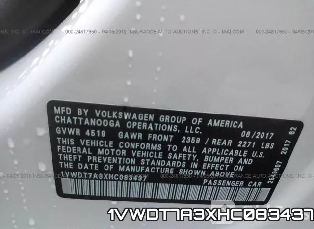 1VWDT7A3XHC083437 фото 9