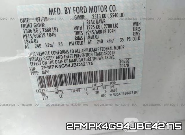 2FMPK4G94JBC42175 фото 10