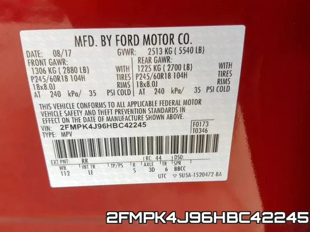 2FMPK4J96HBC42245 фото 2