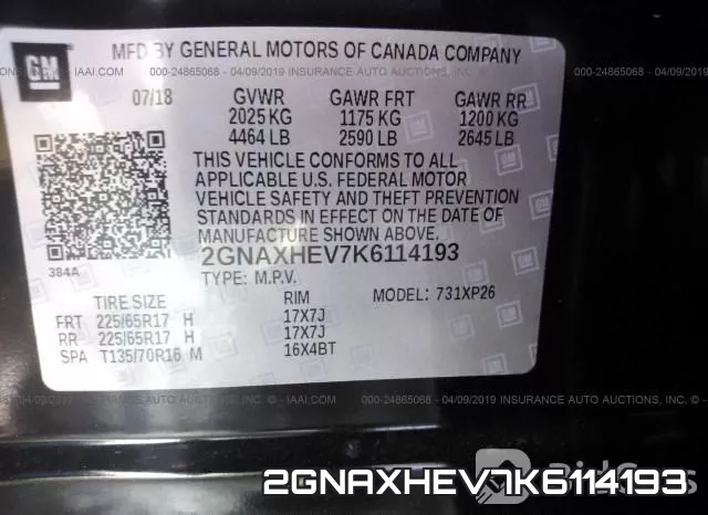 2GNAXHEV7K6114193 фото 10