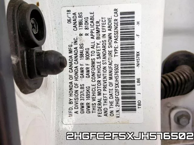 2HGFC2F5XJH576502 фото 2