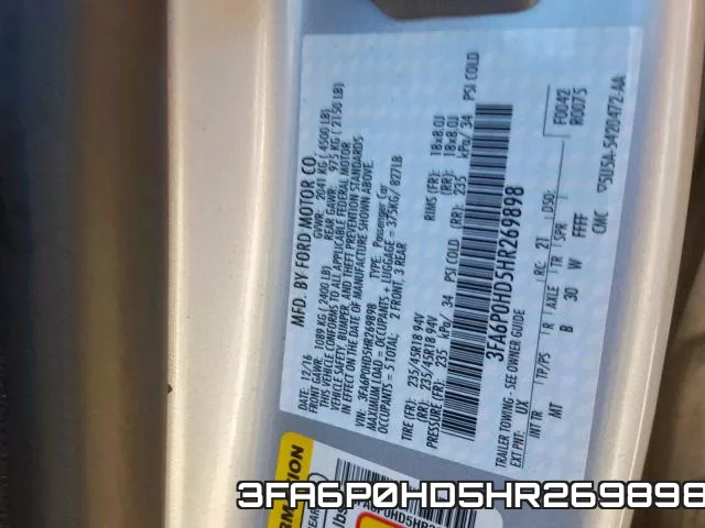 3FA6P0HD5HR269898 фото 2