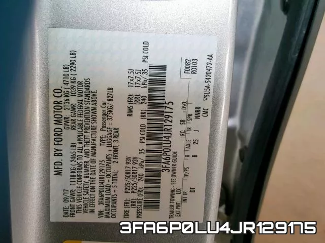 3FA6P0LU4JR129175 фото 2
