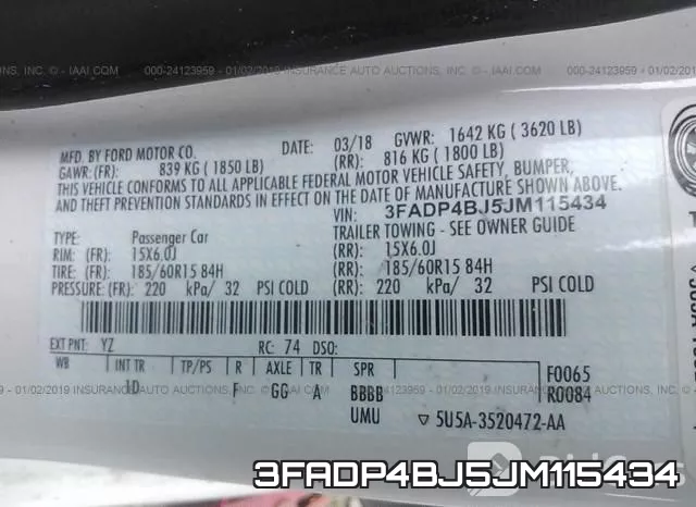 3FADP4BJ5JM115434 фото 10