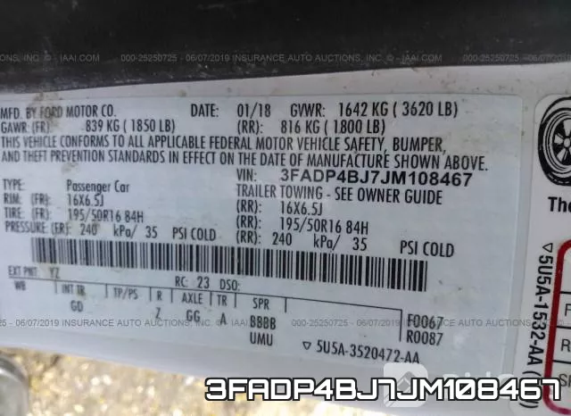 3FADP4BJ7JM108467 фото 10