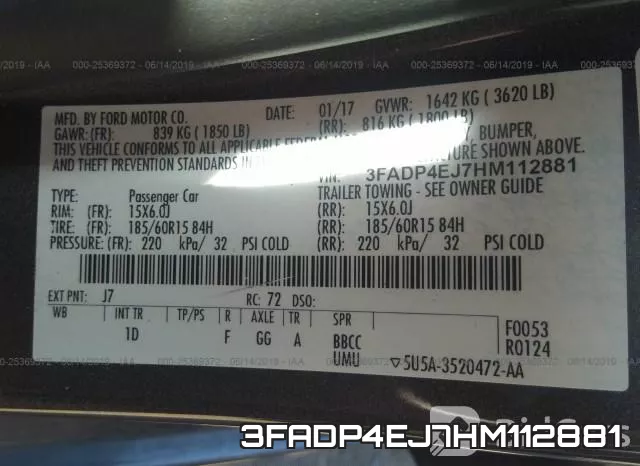3FADP4EJ7HM112881 фото 10