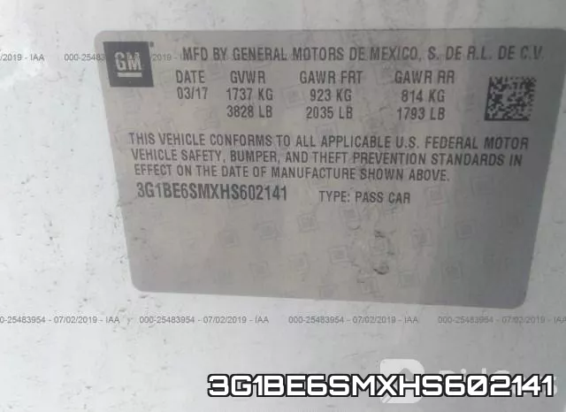 3G1BE6SMXHS602141 фото 10