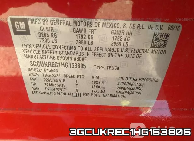 3GCUKREC1HG153805 фото 10
