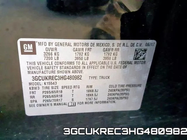 3GCUKREC3HG480982 фото 2