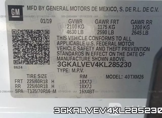 3GKALVEV4KL285230 фото 10