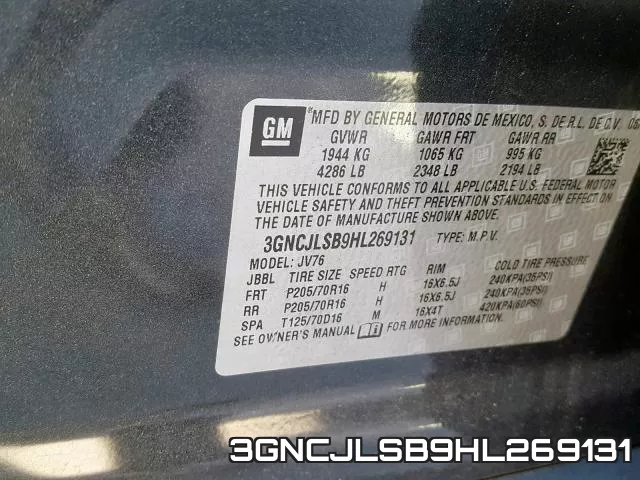3GNCJLSB9HL269131 фото 2