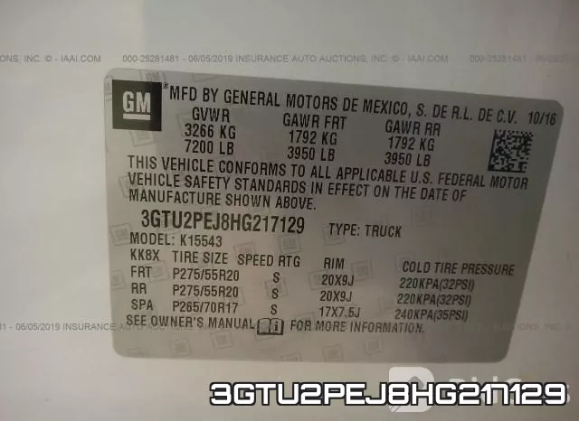 3GTU2PEJ8HG217129 фото 10
