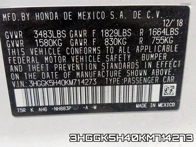 3HGGK5H40KM714273 фото 2