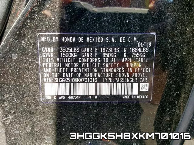 3HGGK5H8XKM701016 фото 2