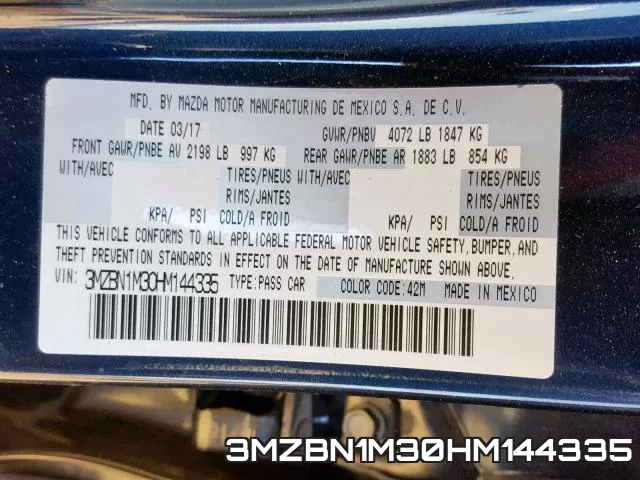 3MZBN1M30HM144335 фото 2