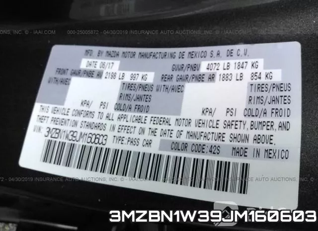 3MZBN1W39JM160603 фото 10