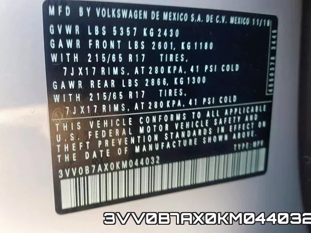 3VV0B7AX0KM044032 фото 2